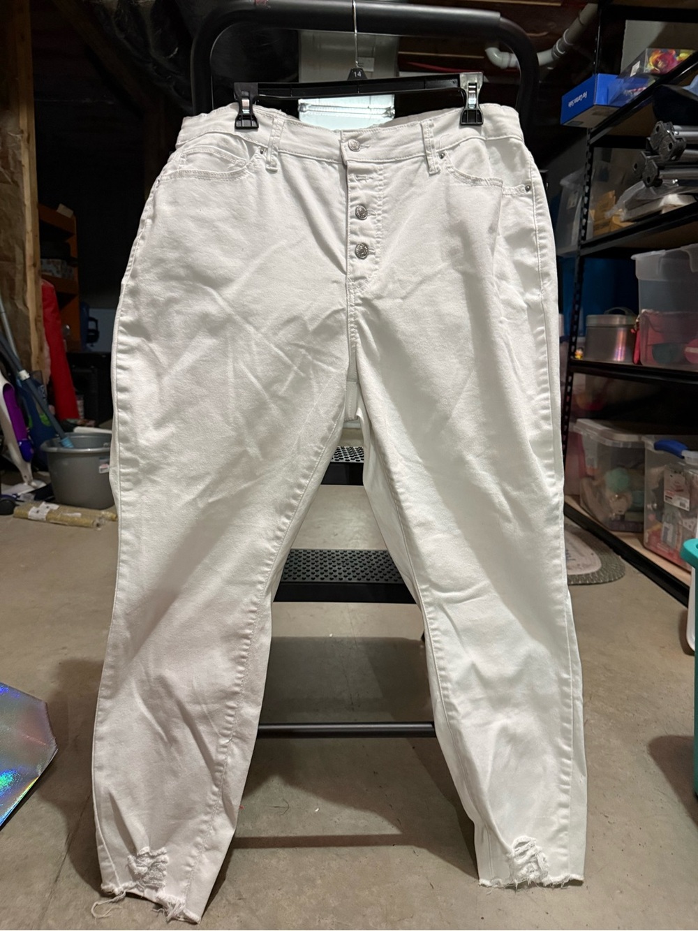 Royalty For Me White Women's High-Rise Button-Fly Jeans